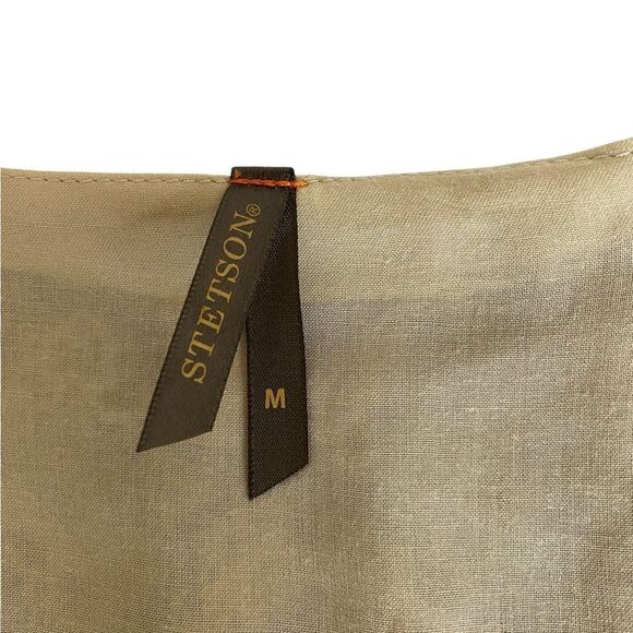 Stetson long dress M blue Tan beige pattern V neck lightweight summer spring - Picture 7 of 8